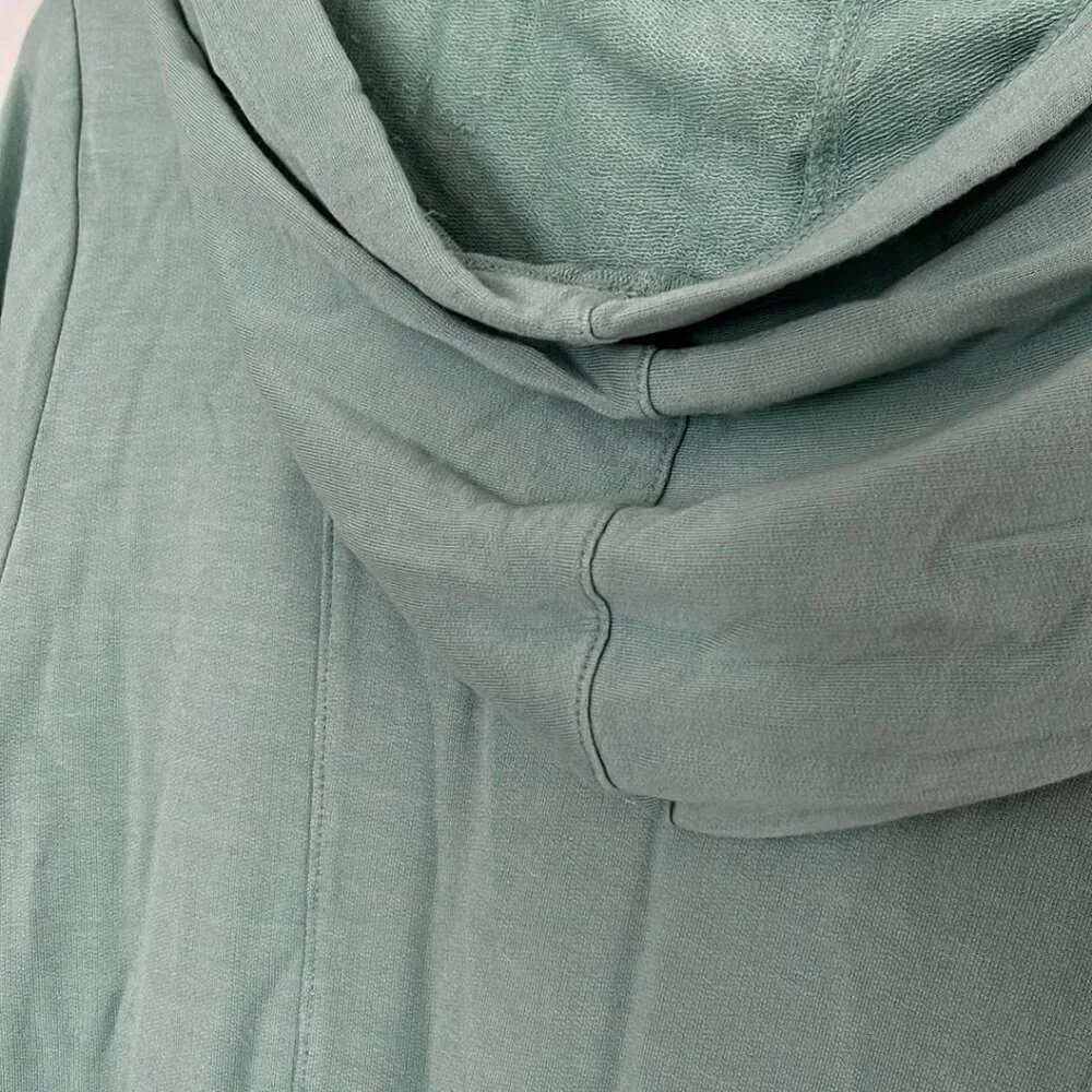 LOGO Full Zip Hooded Jacket SZ Lg Green Long Sleeve Pockets Athleisure Transitio